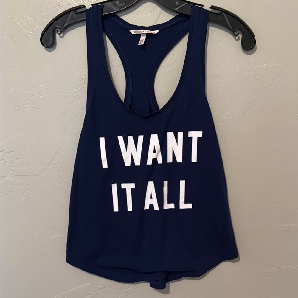 Victoria's Secret Navy Tank Top with White Text XSmall Final Price